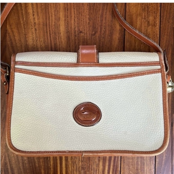 Dooney and Bourke Cream/Brown Leather Crossbody - Picture 6 of 12